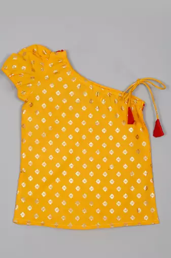Saka design orange and red poly cotton sharara kurta for girls