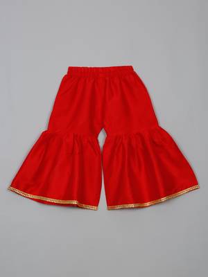 Saka design orange and red poly cotton sharara kurta for girls 4