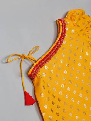 Saka design orange and red poly cotton sharara kurta for girls 5