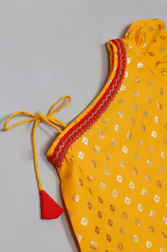 Saka design orange and red poly cotton sharara kurta for girls