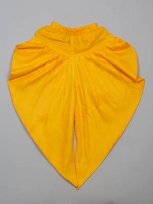 Saka designs red and yellow halter neck dhoti jhabla for girls 4