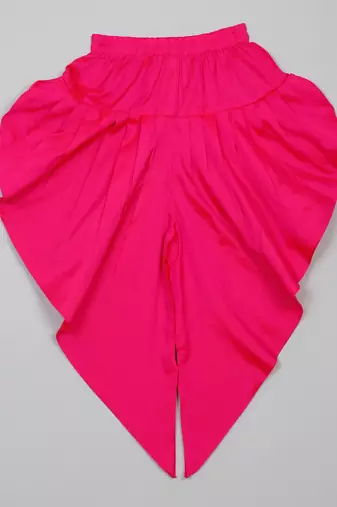 Saka designs teal greean and magenta halter neck dhoti jhabla