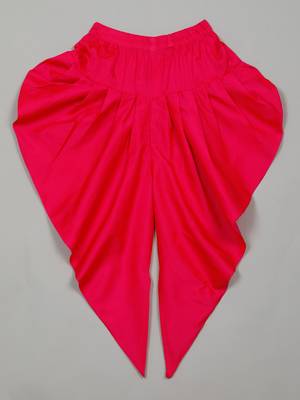 Saka designs peach & magenta halter neck dhoti jhabla for girls 5