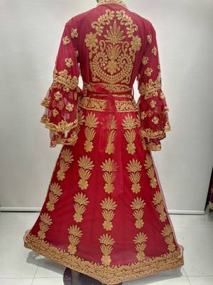 Navy-Blue Kaftan Handcrafted Georgette Elegant Embroidered Work Party Wear Fully Stitched Dresses Fatima 273 2