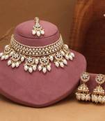 White color choker kundan necklace set