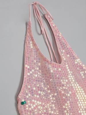 Saka designs puple lehanga with sequence work pink halter choli for girls 4