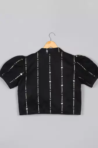 Saka designs heavy embroidery and mirror work black lehanga choli with dupatta
