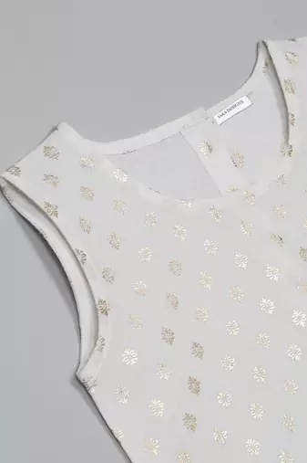 Saka designs foil printed lehenga choli with dupatta for girl's - white