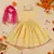 Saka designs square neck foil printed lehenga choli with dupatta for girl's - yellow