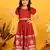 Saka designs girls gold printed lehenga choli with dupatta - maroon