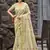 Sangam prints cream linen woven work traditional saree
