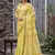 Sangam prints yellow linen woven work traditional saree