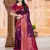 Sangam prints wine silk woven work traditional saree