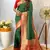 Bottol Green Kanchipuram Style Paithani Silk bland contrust border Saree With Blouse