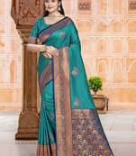 Rama silk blend woven work traditional saree