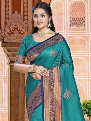 Rama silk blend woven work traditional saree 2