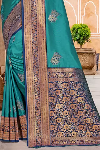 Rama silk blend woven work traditional saree