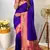 Violet Kanchipuram Style Paithani Silk bland contrust border Saree With Blouse