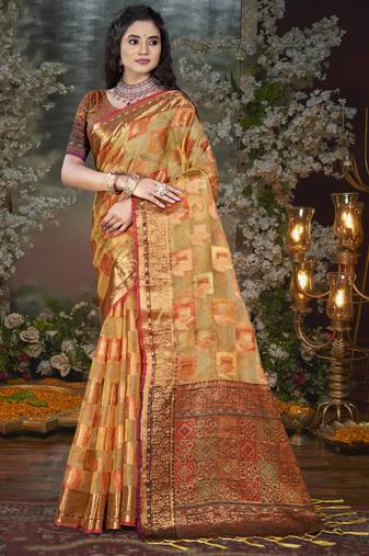 Sangam prints teal chanderi woven work traditional saree