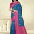 Sangam prints blue silk woven work traditional saree