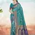 Sangam prints sky blue silk woven work traditional saree