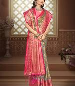 Sangam prints grey silk woven work traditional saree