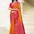 Sangam prints orange silk woven work traditional saree