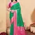 Sangam prints teal green silk woven work traditional saree