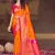 Sangam prints orange silk woven work traditional saree