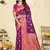 Sangam prints wine silk woven work traditional saree