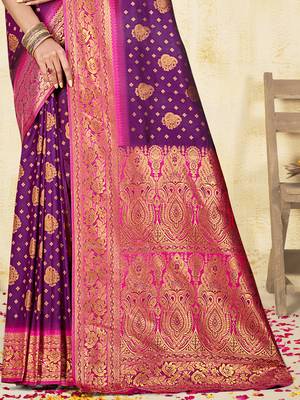 Sangam prints wine silk woven work traditional saree 3