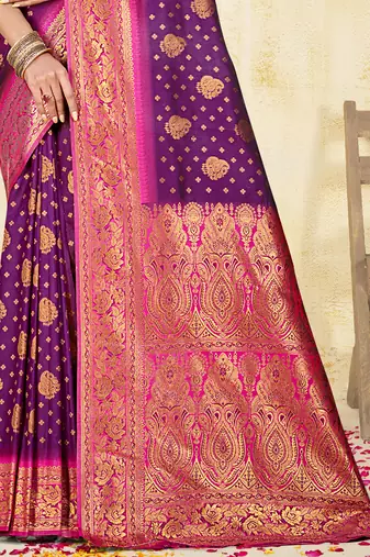 Sangam prints wine silk woven work traditional saree