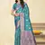 Sangam prints sky blue silk woven work traditional saree