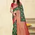 Sangam prints dark green silk woven work traditional saree