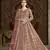 Net embroidered & sequins work floor length gown in pink