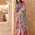 Georgette weaving work digital print aqua blue saree