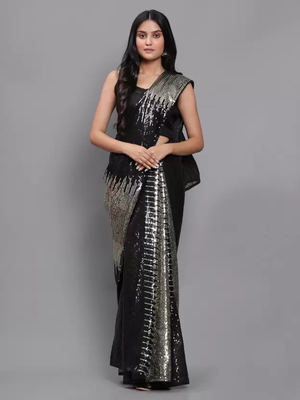 Double Sequins Work Georgette Bollywood Style 1