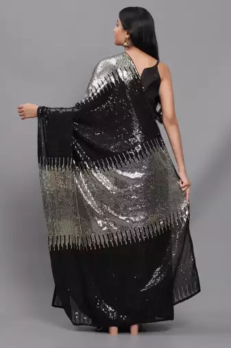 Double Sequins Work Georgette Bollywood Style