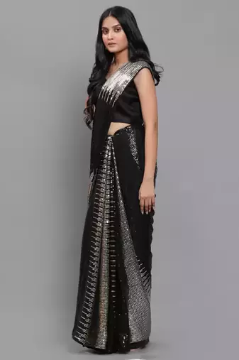 Double Sequins Work Georgette Bollywood Style