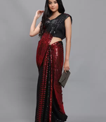 Double Sequins Work Georgette Fabric Bollywood Style