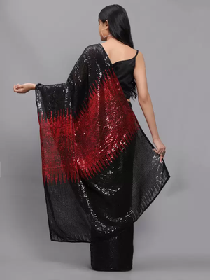 Double Sequins Work Georgette Bollywood Style 2