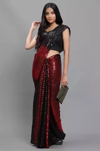 Double Sequins Work Georgette Bollywood Style