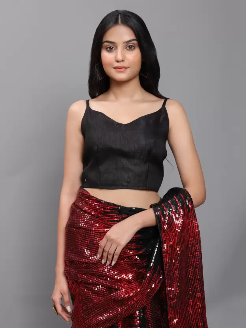 Double Sequins Work Georgette Fabric Bollywood Style