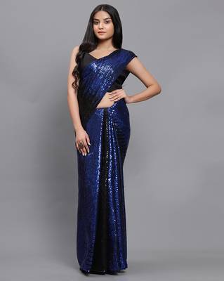 Double Sequins Work Georgette Bollywood Style 1