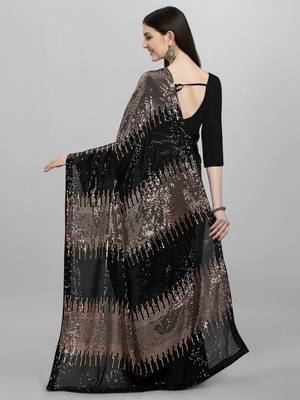 Double Sequins Work Georgette Bollywood Style 2
