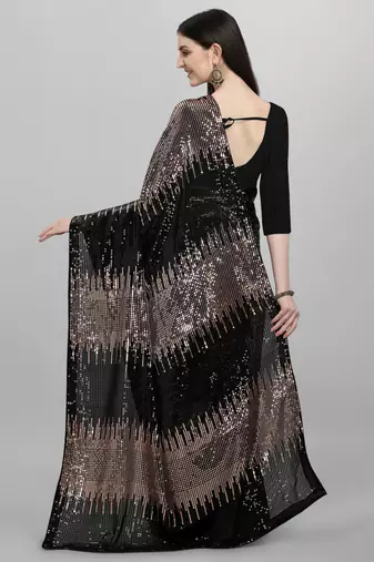 Double Sequins Work Georgette Bollywood Style