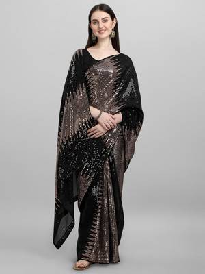 Double Sequins Work Georgette Bollywood Style 4