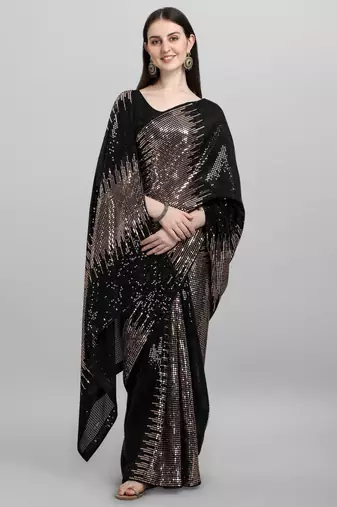 Double Sequins Work Georgette Bollywood Style