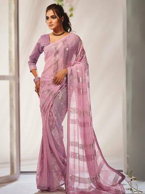 Sequins Work Georgette Bollywood Style Saree 1
