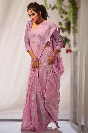 Sequins Work Georgette Bollywood Style Saree